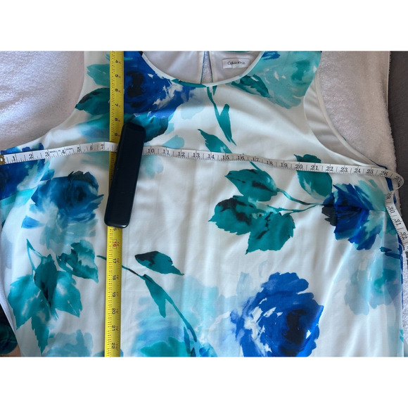 Calvin Klein Chiffon flowy Shift Dress spring, resort, vacation, coastal Size 22 - Picture 8 of 9